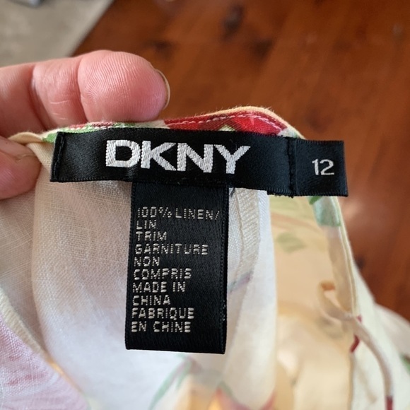 DKNY Linen High Low Spaghetti Strap Dress Size 12 - Picture 6 of 6